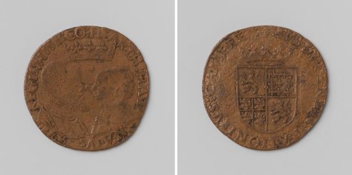 Philip II and Isabella, King and Queen of Spain, accounting token of the Chamber of Accounts of Flanders in Lille.