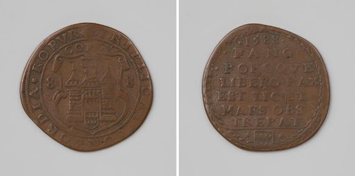 Warning against the negotiations at Brouwershaven with Spain, calculation medal of the city of Gorinchem
