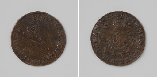 Departure of the Spanish Armada, commemorative medal in honor of Philip II, King of Spain