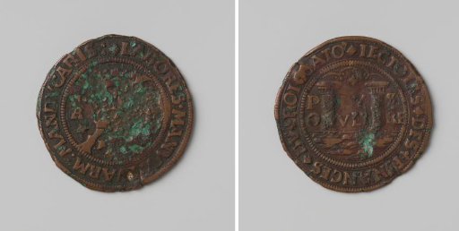 Landing of Charles I at Tazones in Spain, accounting medal of the Council of Finances
