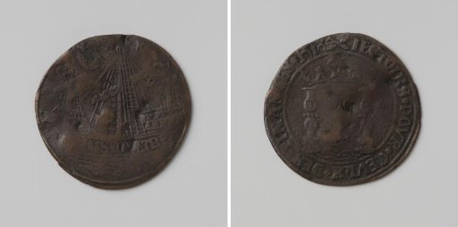 Landing of Charles I at Tazones in Spain, accounting medal of the Council of Finances