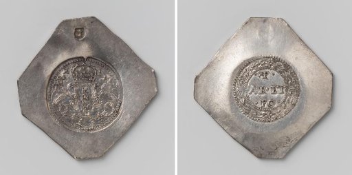 Forty stuiver, emergency coin from Amsterdam, struck during the siege from municipal silver