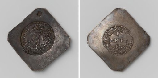 Forty stuiver, emergency coin from Amsterdam, struck during the siege from municipal silver