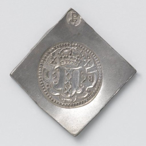 Twenty stuiver, emergency coin from Amsterdam, struck during the siege from municipal silver