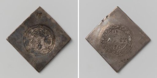 Twenty stuivers, emergency coin from Amsterdam, struck during the siege from municipal silver