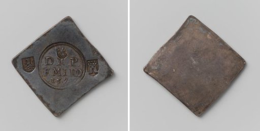 Daalder, emergency coin from Middelburg, struck during the siege; Emergency coin of a daalder from the siege of Middelburg
