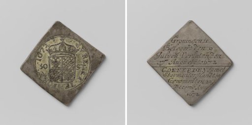 Daalder, emergency coin from Groningen, minted during the siege (with an engraving)