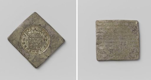 Daalder, emergency coin from Groningen, struck during the siege (inscribed with text about the siege of Groningen and the capture of Coevorden)
