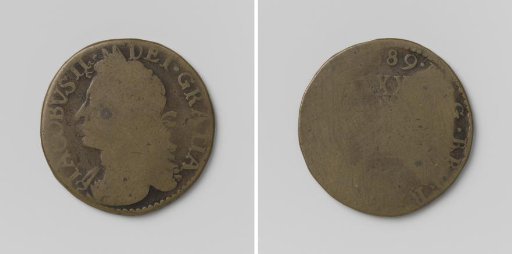 Half crown, emergency coin of James II, King of England, from February 1689
