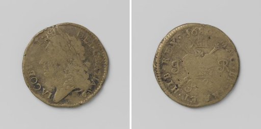 Shilling, emergency coin of James II, King of England, from February 1689