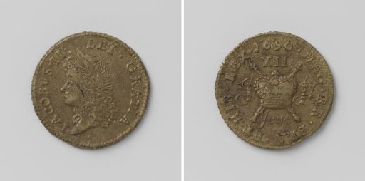 Shilling, emergency coin of James II, King of England, from June 1690