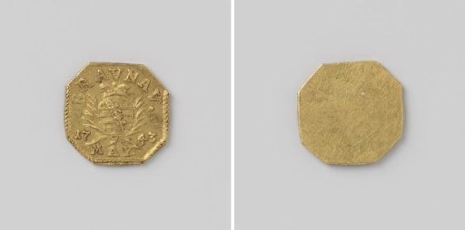 Half ducat, emergency coin from Braunau, struck during the siege by the Austrians