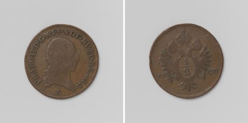 Half Kreuzer, emergency coin of Francis II, Holy Roman Emperor, struck during the Napoleonic Wars