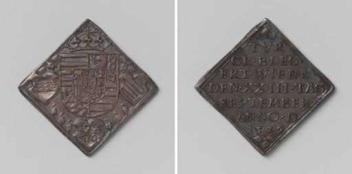 Commemorative medal of the siege of Vienna by the Turks, in the form of a token coin of a quarter thaler.