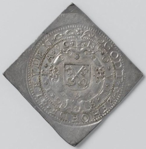 Twenty-eight stuiver; emergency coin from Leiden, struck during the siege, made from silver originating from churches and monasteries