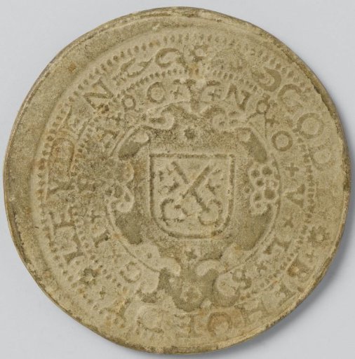 Twenty-eight stuiver; paper token of an emergency coin struck in Leiden during the siege