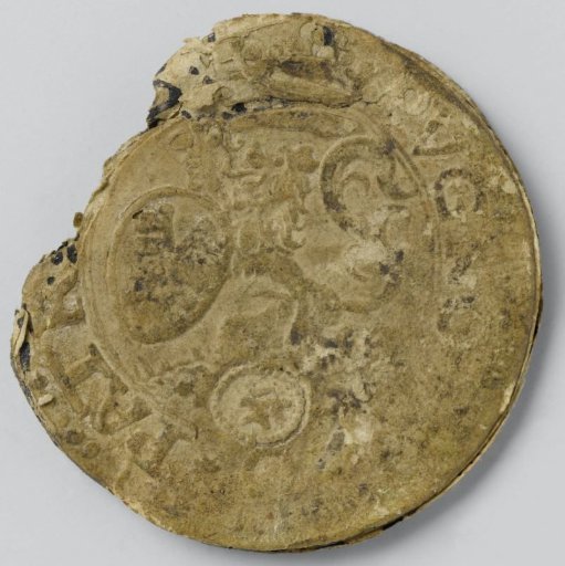 Quarter guilder; paper emergency coin from Leiden, struck during the siege