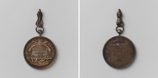 Amsterdam branch of the Holland Society of Agriculture, medal awarded to D. Kienhuize for fifty ornamental plants