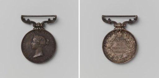 British government, medal awarded to Willem Broeks for philanthropy, in honor of Victoria, Queen of Great Britain