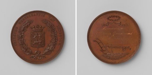 Frisian Society of Agriculture, medal awarded as first prize for geraniums