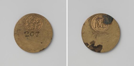 Makelaarsgilde of Amsterdam, funeral medal with no. 207
