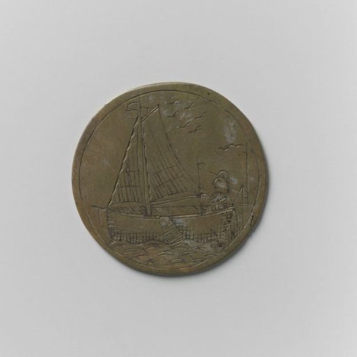 Amsterdam Rowing, Pier, and Boatmen's Guild, Guild Medal by Dirk Coerse, Location Lange Brug