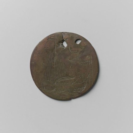 Amsterdam Rowing, Pier, and Boatmen's Guild, Guild Medal by Jan Gerritse Vooren, Location Lange Brug