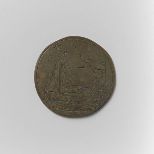 Rowing, Pier and Boatmen's Guild of Amsterdam, guild medal by Willem Nieuwenhuysen, mooring at Amstelsluis