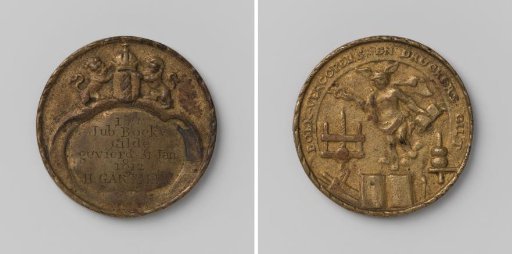 150th Anniversary of the Amsterdam Booksellers' and Printers' Guild, guild medal by Commissioner Hendrik Gartman