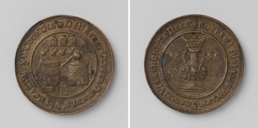 Brandy-sellers' Guild of Vlissingen, guild medal with no. 38
