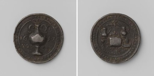 Brewers' Guild of Vlissingen, funeral medal with no. 49