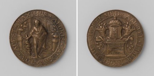 Collegium Medicum in Amsterdam, admission medal for the hortus medicus of Bernardus Doitsma