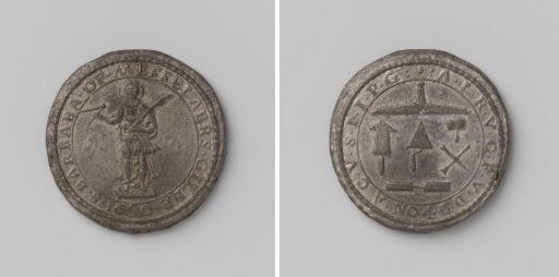 Guild medal of the St. Barbara or Masons' Guild of Liège, no. 46