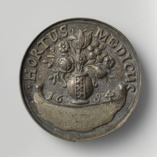 Collegium Medicum in Amsterdam, admission medal for the hortus medicus of Andreas Bonn, professor of anatomy and surgery