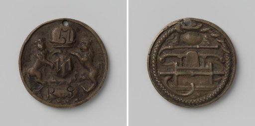Purmerend, fire engine medal with no. 51 and monogram R.S.