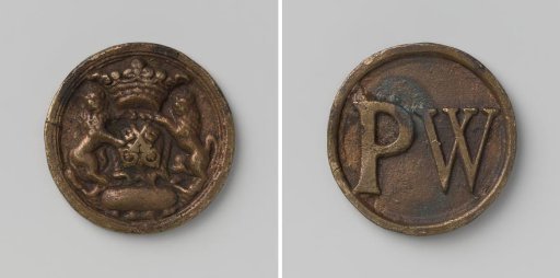 Leiden, fire hose medal with monogram P.W.