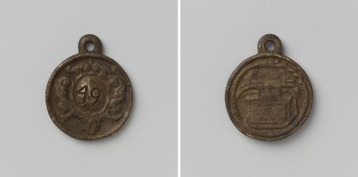 Unknown place, fire hose medal with no. 49