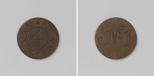 Zuylen [?], fire hose medal of hose 4 with no. 1