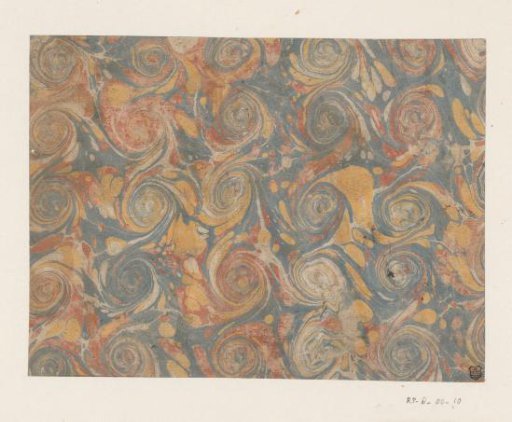 Spiral marble in blue, red and yellow