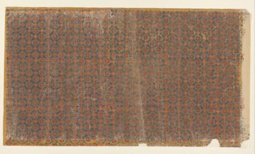 Sheet with a grid pattern of vines with flowers as infill (one of eight identical sheets)