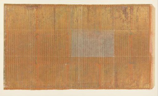 Sheet with a grid of hexagons filled with flower motifs