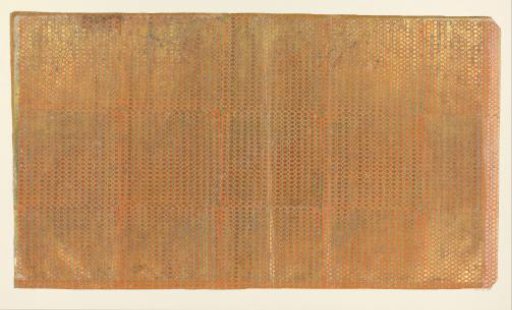 Sheet with a grid of hexagons filled with flower motifs