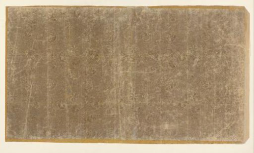 Sheet with floral motifs over a geometric meander pattern (one of three identical sheets)