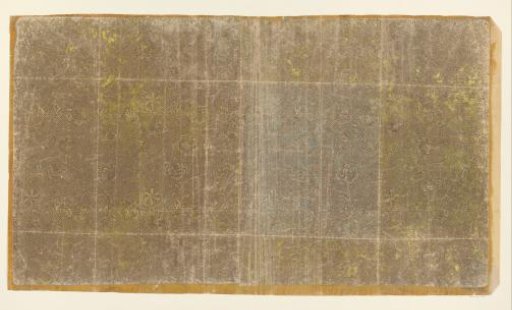 Sheet with floral motifs over a geometric meander pattern (one of three identical sheets)