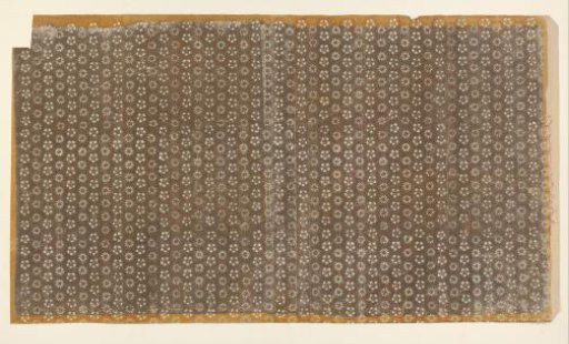 Sheet with a grid pattern of hexagons filled with floral motifs (one of six identical sheets)