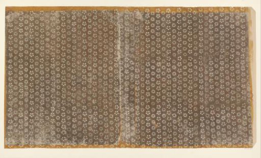 Sheet with a grid pattern of hexagons filled with floral motifs (one of six identical sheets)