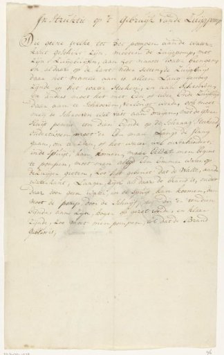 Handwritten instructions for the use of the suction pump of the hose fire engines, ca. 1800-1820