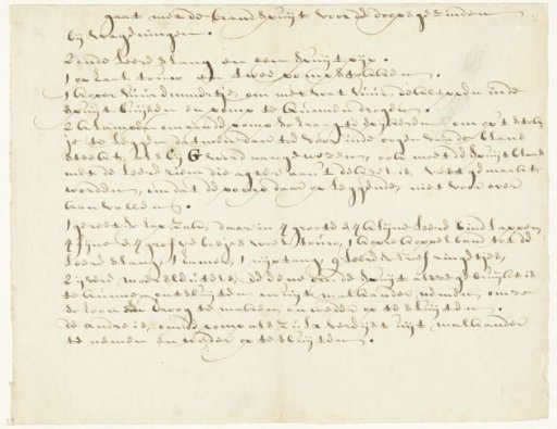 Handwritten list of the hose fire engine with accessories sent to the Mennonites in Wageningen, 18th century