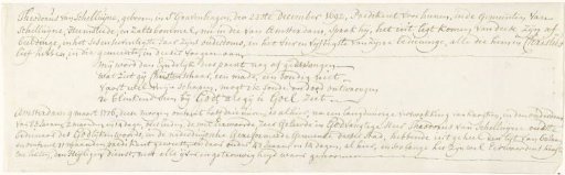 Manuscript on Theodorus van Schelluynen, 1776