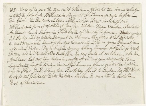 Advertisement text for: Johannes le Francq van Berkhey, The Political Dutch Cow Market, 1787